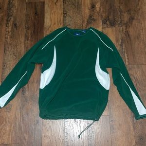 Vintage mizuno pullover, 100% cotton, green and white, size medium